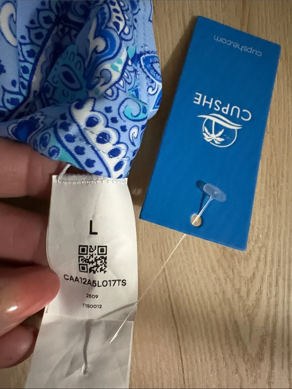 Cupshe Bright Blue Paisley Bikini Set - Picture 10 of 12